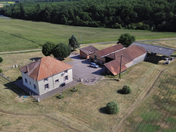 renovated farmhouse with barns